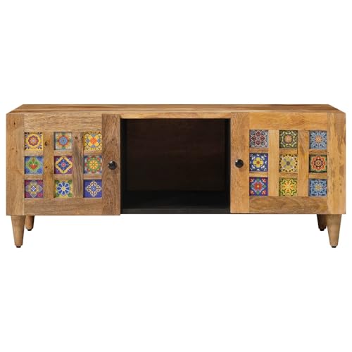 Table basse rectangulaire bois massif avec rangement salon - 5