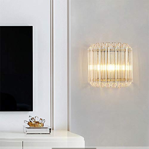Applique en cristal acier inoxydable 26x25cm style nordique moderne pour couloir
