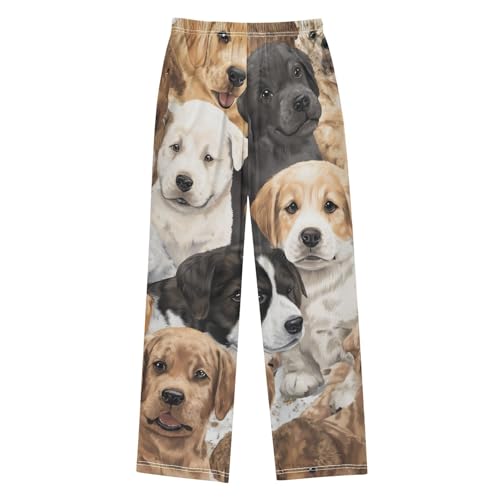 ZZXXB Cartoon Puppy Dog Boys Long Pants Soft Trousers Elastic Waist Kids Lounge Bottoms with Pockets S-XL2