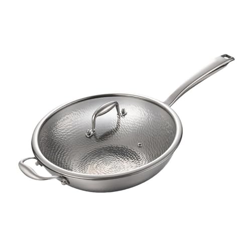 Wok de titanio martillado 12.6 pulgadas con tapa