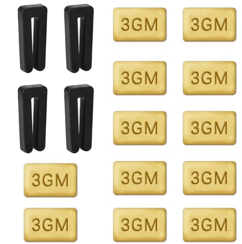 Juego de 4 kits de equilibrio de aspas de ventilador de techo, Incluye 12 Piezas de Metal Bloques de Oro Autoadhesivos 3G y 4 Piezas Clips plástico Ventilador de Techo Negros para Equilibrar Peso