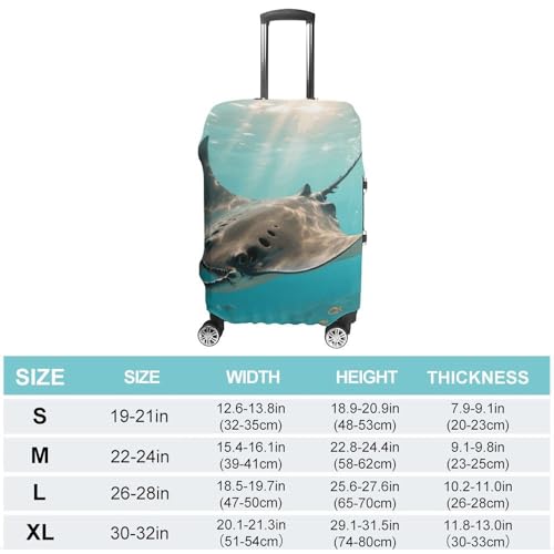 Manta Ray Elastic Luggage Cover Suitcase Protector for 19-32 Inch Suitcases | Universal Stretchable Travel Bag Cover | Anti-Scratch, Washable with Zipper Closure M2