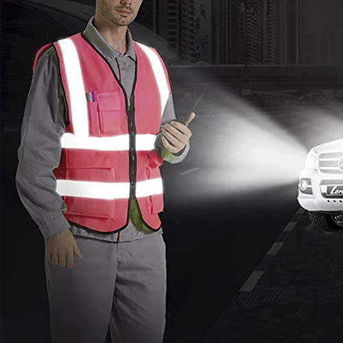 Image of XIAKE Reflective Safety Vest for Men & Women High Visibility Class 2 Vest with Pockets Meets ANSI Standards