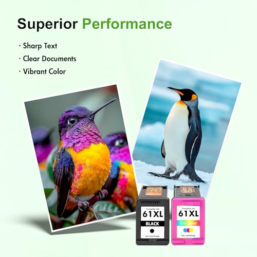 Image of 61XL 61 4500 5530 Ink Cartridge for HP Printers Black and Color Combo Pack | Replacement for HP61 Ink 61 XL for Envy 4500 5530 4502 OfficeJet 4630 DeskJet 2540 Printer (2Pack, Black Tri-Color)