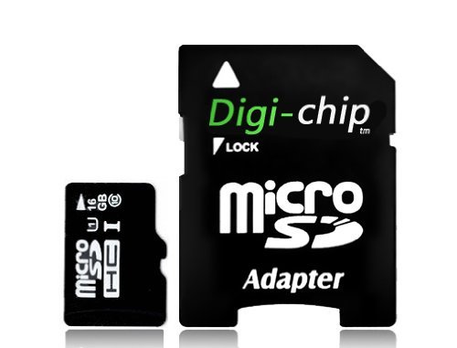 Digi-Chip HIGH SPEED 16GB UHS-1 CLASS 10 Micro-SD Memory Card for LG Tribute, LG Prime LG G2 Lite LG F60, LG G Flex 2