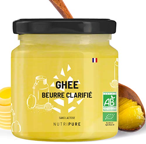 Ghee Bio • Beurre clarifié • Sans Lactose • Sans Caséine • Riche en vitamines A et E • Idéal pour la cuisson à haute température • Conservation long terme • 300G • NUTRIPURE Cover