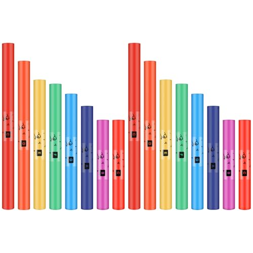 Resholder 2 Set Sound Tube Set of 8 Plastic Percussion Instrument Colorful Octave Tube Kit Musical Toy