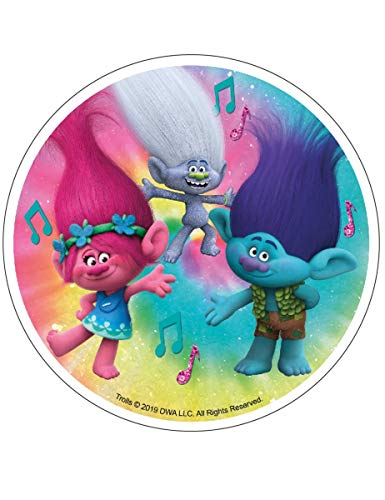 Disque en Azyme Trolls Jaune 21 cm - Multicolore - Taille Unique
