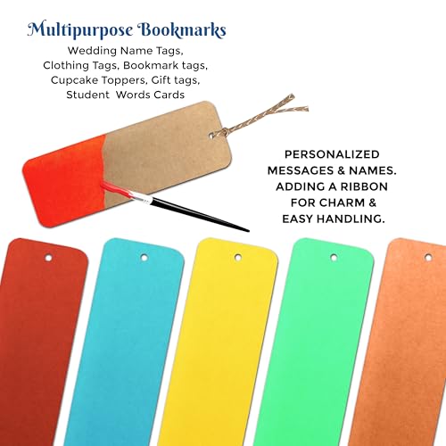 Image of PaperO Mil Board Bookmark | 14 x 5 cm | Eco-Friendly Bookmarks & Gift Cards | Versatile Page Markers for Book Lovers | Pack of 15