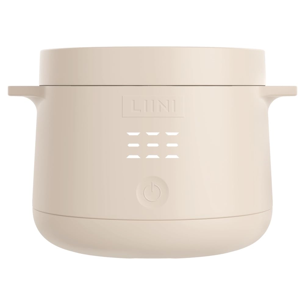 LIINI® 2.0 PRO Breiwärmer beige – Akku Babybreiwärmer, 50W, 10'000 mAh, Erwärmen per Knopfdruck, IP66, auslaufsicher, Edelstahlplatte, BPA-frei, USB-C Aluminiumkabel