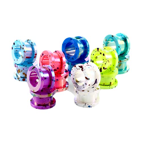 Tunnels en acrylique pour oreilles sans douleur avec cerceau multicolore léger pour lobes