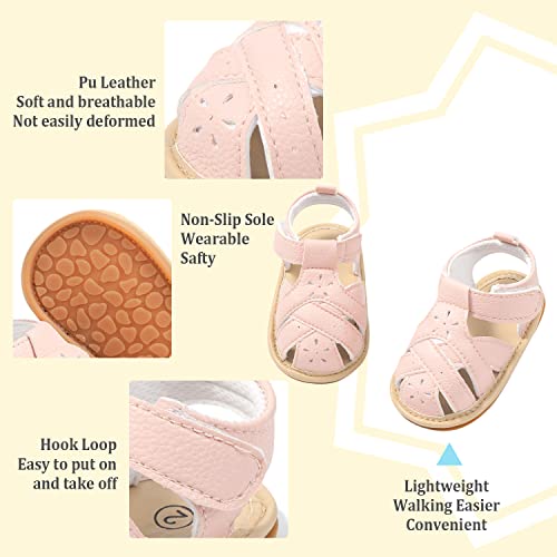 Babelvit Infant Baby Girl Boy Sandals Comfort Premium Summer Outdoor Casual Beach Shoes with Flower Bowknot Anti Slip Rubber Sole Newborn Toddler Prewalker First Walking Shoes by Babelvit - Image 4