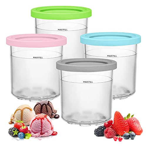 Horuili® Bacs à Crème Glacée, Lot de 4 Récipient À Crème Glacée, Bac à Glace avec Couvercle, pour NC299AMZ NC301 NC300S, Réutilisables, Lavable en Lave-Vaisselle