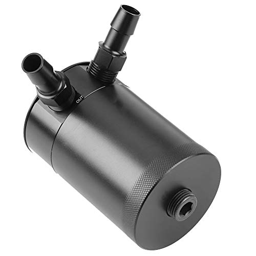EVGATSAUTO Unifür Versal Baffled 2-Port Compact Baffled Oil Catch für Tank Ölfangdose Compact Baffled Oil Catch Can Schwarz 2 Port