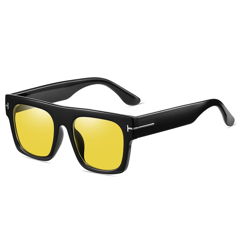 Box Frame Glasses with Anti - Blue Light & Sunglasses Feature: All - in - One Eye Protection
