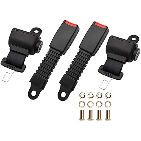 Bravokit Universal Retractable Golf Cart Seat Belts Kit for Golf Cart Club Car EZGO Yamaha Go Kart ATV UTV Bus (Set of 2) Cover