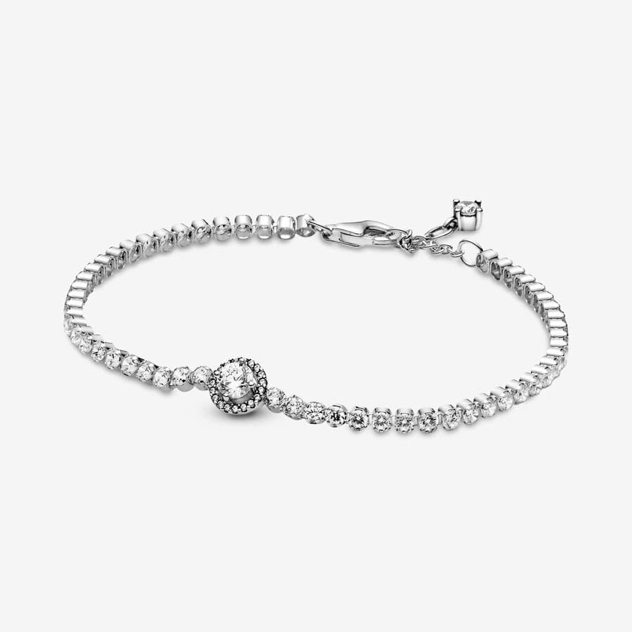 Pandora Sparkling Halo Tennis Bracelet - Silver Bracelet for Women - Gift for Her - Sterling Silver & Cubic Zirconia - With Gift Box2