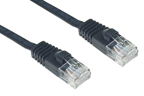 Cablelera 45' Flat Cat 6 UTP Network Patch Cable, Black Color with Molded Snagless Boot (ZNWN3466-45) Cover