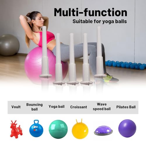 Image of 12 PCS Exercise Ball Plug Replacement Kit, White Yoga Ball Air Stopper Plugs with 5 cm and 3.7 cm Sizes, Fitness Equipment Maintenance Accessories for Inflatable Items