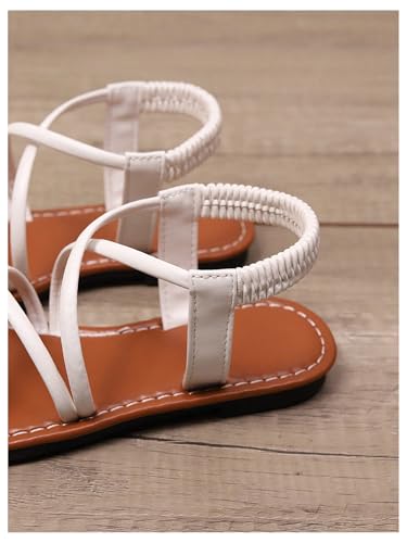 GORGLITTER Girl's Cross Strappy Dress Sandals Open Toe Ankle Strap Cute Summer Flat Sandals3