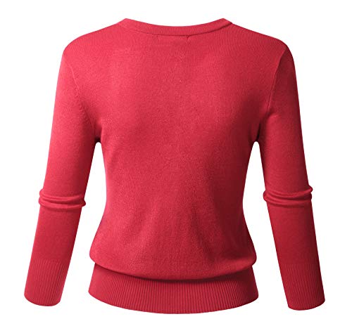 Image of Allsense Women's Long-Sleeve Crewneck Cardigan | Classic Button Down Sweater, Soft Fine Knit, Lightweight
