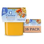 Gerber Baby Food 2nd Foods, Dinner, Chicken Noodle Puree, 4 Ounce Tubs, 2-Pack (Pack of 8)