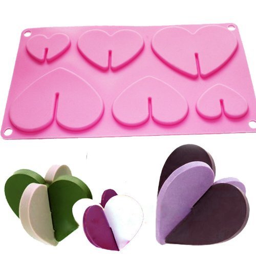 Vancgoods Sweet 3D Heart Cookies Chocolate Candy Mould Mold Pan Party Gift Maker Silicone Mold