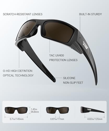 Image of Polarized Sport Sunglasses-for-Men Sun-Glasses: Mens Wrap Sunglasses for Fishing Cycling Running UV400 Protection
