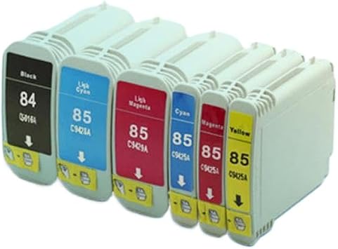 6X Compatible Ink Cartridge for Designjet 30 70 90 130 Series Works with 84 85 84 85 30gp 30n 90gp 90r 130gp 130nr1pcs Black