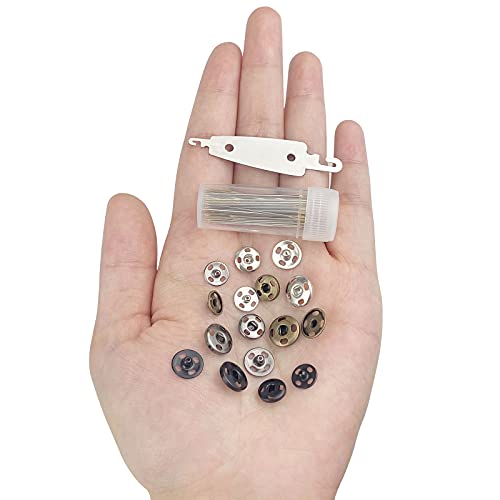 Set di 160 bottoni a pressione in metallo