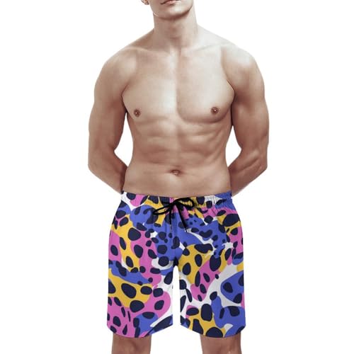 Leopard Men's Swim Trunks Quick Dry Board Shorts Hawaiian Beach Shorts With Pocket2