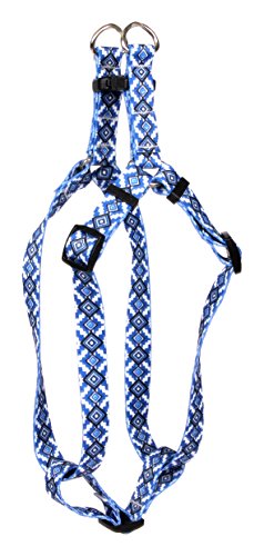 Image of Yellow Dog Design Standard Step-In Harness, Aztec Blue, Medium 15 inch - 25 inch
