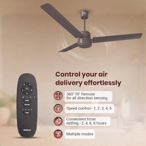 Havells REO BLDC 1200MM 5 Star Ceiling Fan Stone Grey - Image 7