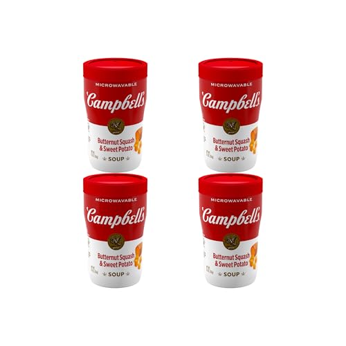 Campbell’s Sipping Soup, Butternut Squash and Sweet Potato Soup, 11.1 oz Microwavable Cup (Pack of 4)