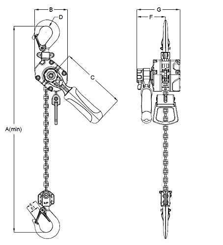 Foto von ELLER PRA1 Ratschenzug - Aluminium Qualität mit einen günstigen Preis - Arbeitslast bis zu 250 kg - Solide und robust, wenn es schnell und einfach sein muss - 1m