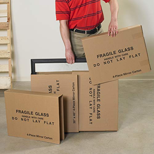 Image of BOX USA Large Mirror Box 30 inchL x 3.5 inchW x 40 inchH (1-Pack), Cardboard Boxes Perfect for Moving, Storing, Packing & Shipping, Ideal for TV's, Picture Frames, Mirrors & Art