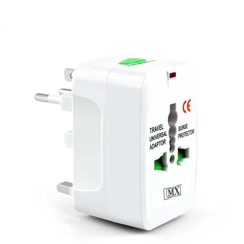 MX Universal Travel Adapter | All-in-One Worldwide Plug Adapter for 150+ Countries | Compact Travel Socket with LED Indicator | Compatible in UK, Europe, USA, China, Japan, Thailand