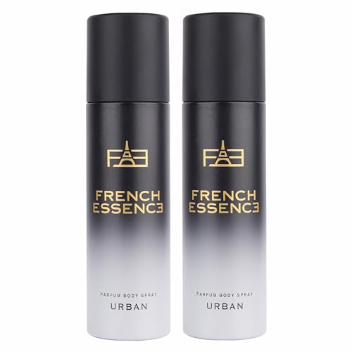 French Essence Urban Deodorant | No Gas Body Spray for Men & Women | Long-Lasting Fresh Fragrance | Pack of 2 (120 ml each)
