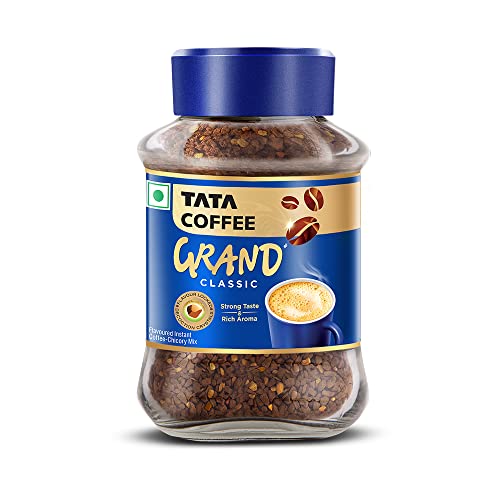 Image of Tata Coffee Grand Classic Instant Coffee | Strong Taste & Rich Aroma | With Flavour Locked Decoction Crystals | 100g Jar