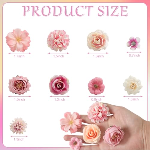 Rongflower BF009 Faux Flower Heads Mini Charming Color Artificial Flower Heads Fake Peony Daisy Rose Flowers Multicolor Small Silk Daisy Flower Heads thumb #5