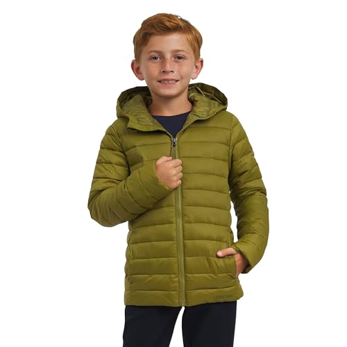 Lands End Boys Lightweight Packable Insulated Puffer Jacket Light Olive Medium
