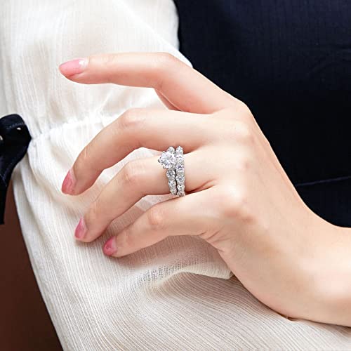 Duo de bagues rang zircone pour un mariage lumineux en argent 925
