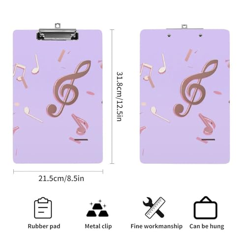 Clipboard Musique A4 et Porte-Documents Rigide pour Prendre des Notes Partout