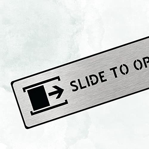 Image of CVANU 1pc Silver Acrylic SLIDE TO OPEN Self-Adhesive Sign Board for Office /Hospital /Cafe Sign Board c83