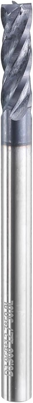 HARFINGTON Carbide Square Nose End Mill Bit 5/32" Cut Diameter 4 Flutes TiAlN Coated Milling Cutter for Hardened Steel Metal (5/32" Shank 1/2" Cut Length 2" 30 Degree Long Helix)