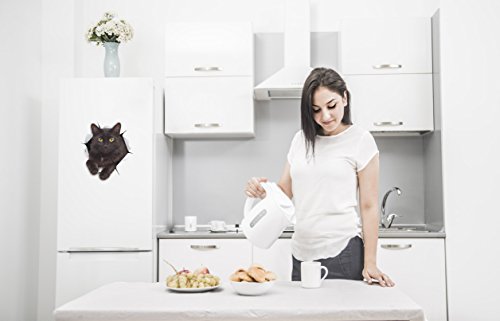 Winston & Bear 3D Cat Stickers - 2 Pack - Black Cat Wall Decals - Cat Wall Stickers For Bedroom - Fridge - Toilet - Car - Retail Packaged #TOP2