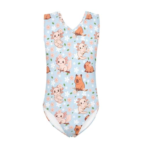 Image of Swimsuits for Girls 3-14 Summer Kids Bathing Suits Gymnastics Leotards One Piece Swimwear