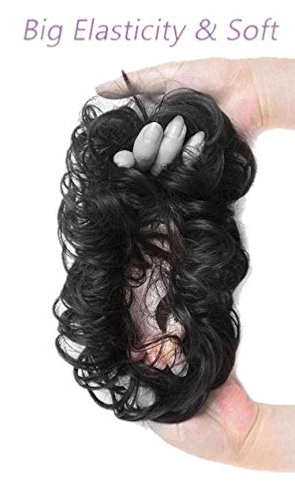 Curly Messy Bun Hair Scrunchie Extensions, 2 Pcs