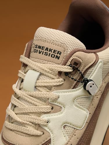 The Souled Store Milano: Women and Girls Low Top Sneakers Retro Trainer Microfiber Suede and Engineered Mesh Cushioned Insole Retro Sole Lace Up Lightweight Breathable - Image 3