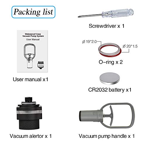 Image of VPS-100 Vacuum Pump Handle, Pre-Dive Leak Check System Compatible with Seafrogs Underwater Camera Housing, Gray Ergonomic Design with Vacuum Alertor (YHVPS-100)